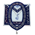 Freemason Blue Lodge Senior Steward Apron 100% Lambskin Leather with Chain Collar & Jewel – Masonic Officer Regalia Masonic Hub