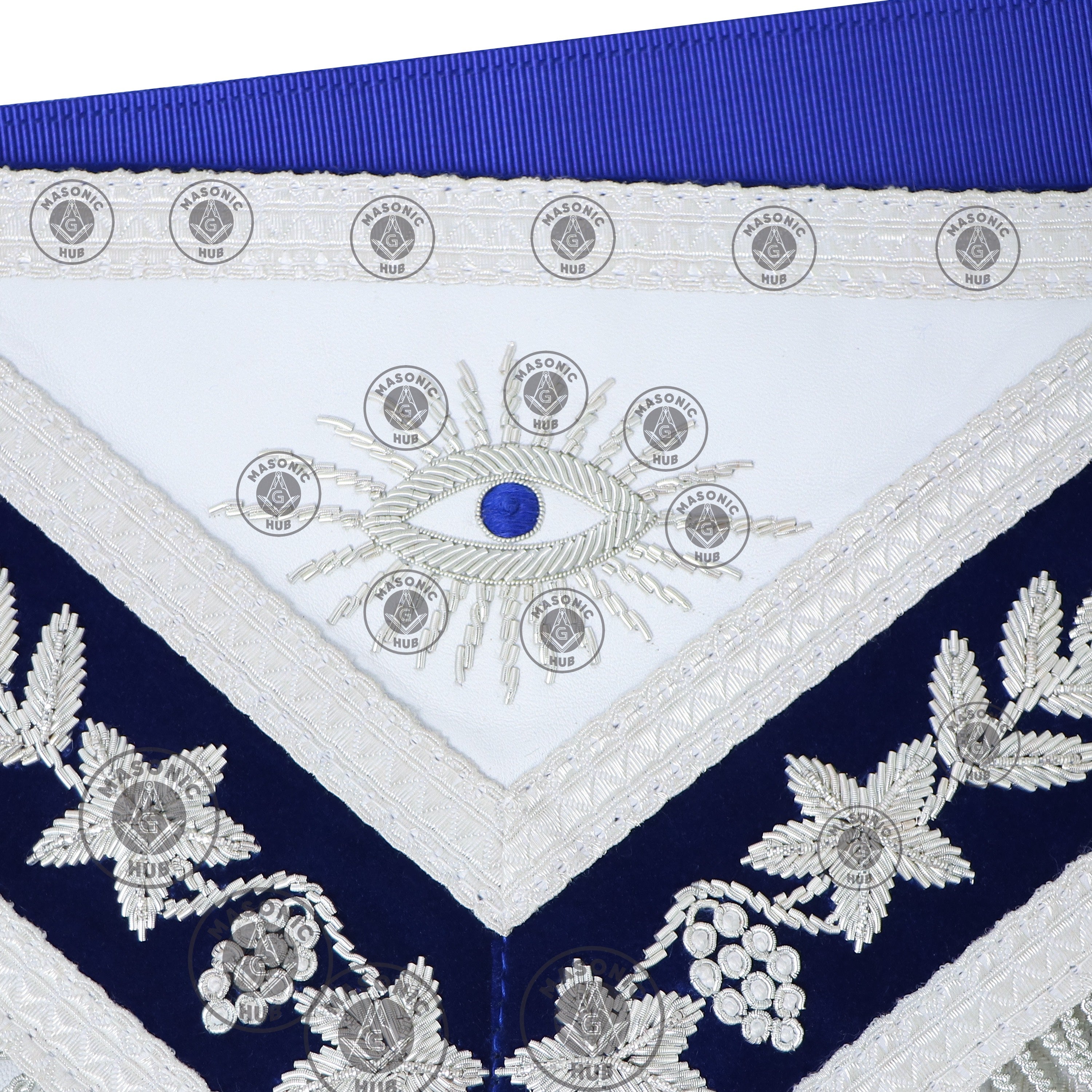 Handmade Masonic Past Master Apron with Compasses & Quadrant - Genuine Lambskin Masonic Hub
