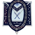 Freemason Blue Lodge Secretary Apron 100% Lambskin Leather with Chain Collar & Jewel – Masonic Officer Regalia Masonic Hub