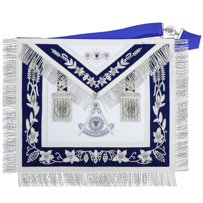 Handmade Masonic Past Master Apron with Compasses & Quadrant - Genuine Lambskin