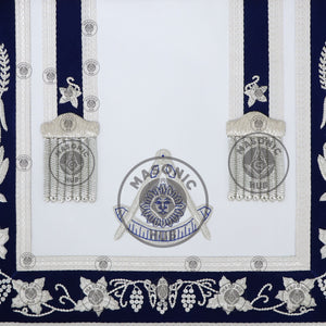 Handmade Masonic Past Master Apron with Compasses & Quadrant - Genuine Lambskin Masonic Hub