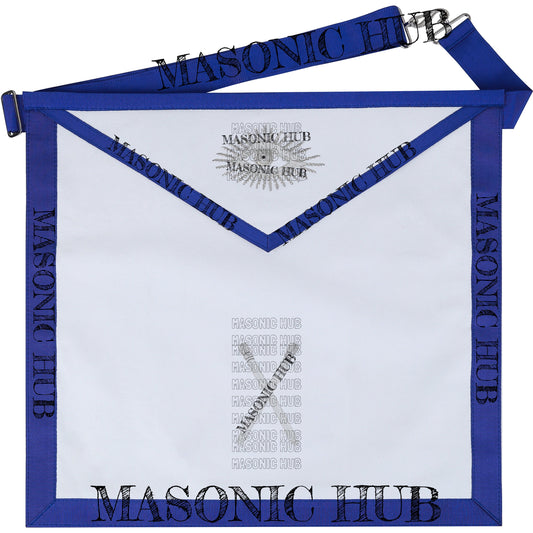 Masonic Texas Regulation Master of Ceremonies Officer Apron with Eye Emblem