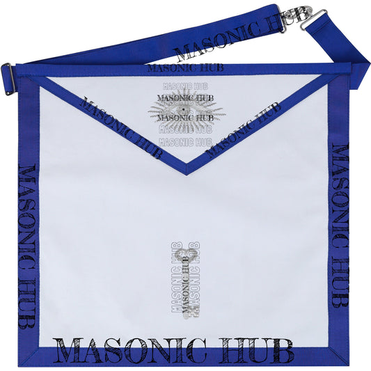 Masonic Texas Regulation Trustee Officer Apron with Eye Emblem - Handcrafted