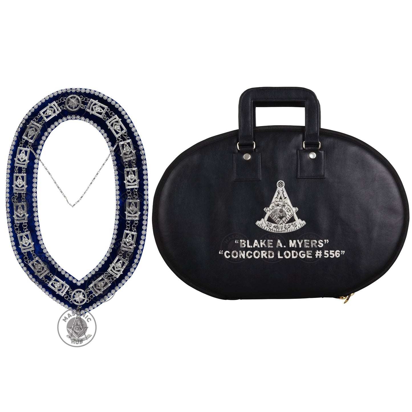 Masonic Hand Embroidered Past Master Chain Collar Case with - Chain Collar Jewel