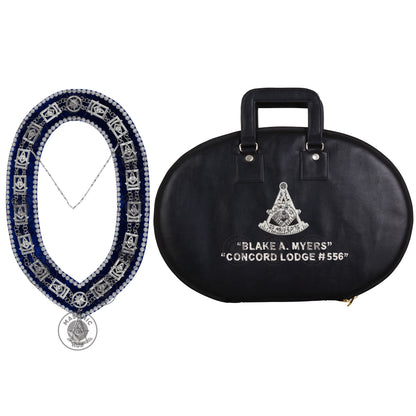 Masonic Hand Embroidered Past Master Chain Collar Case with - Chain Collar Jewel