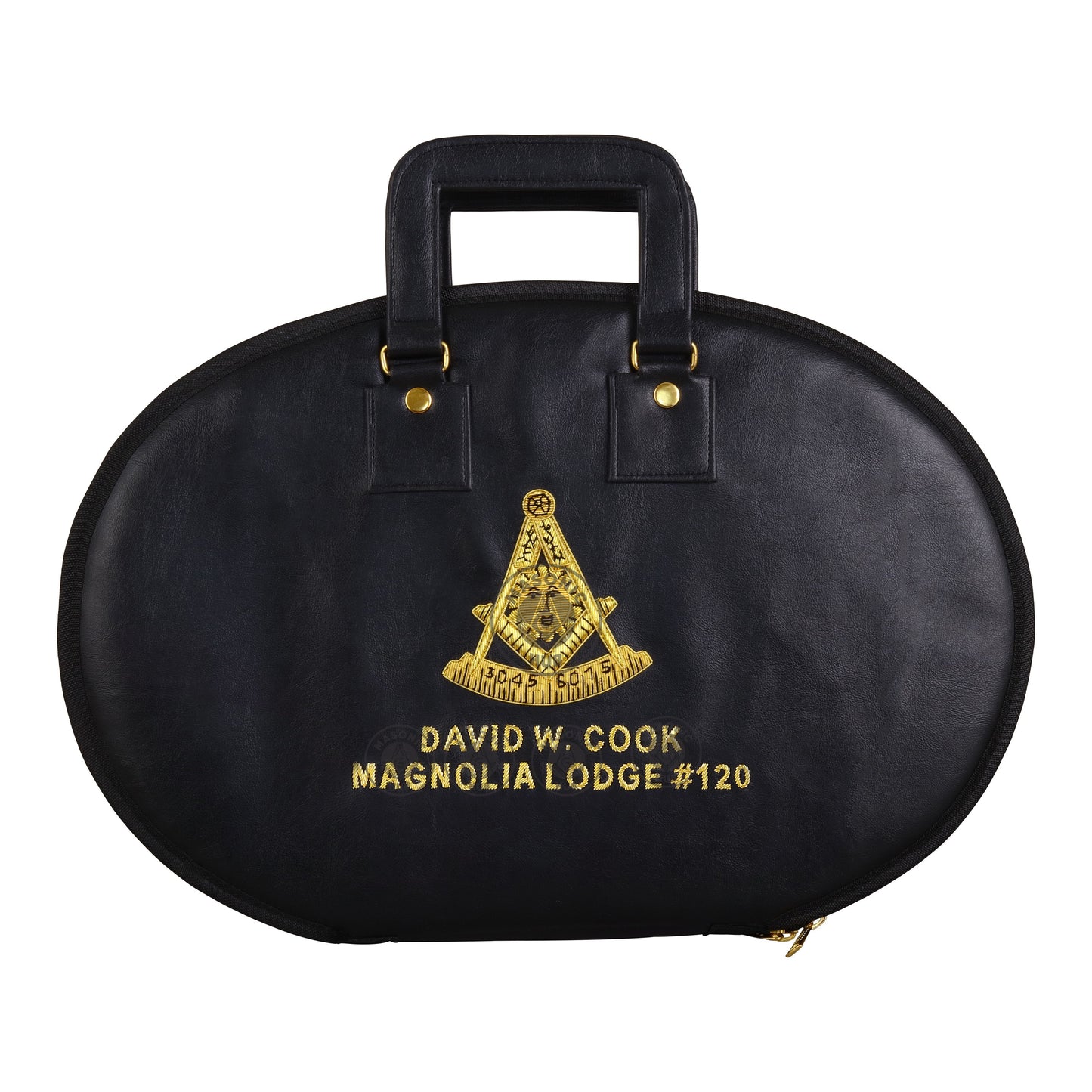 Masonic Hand Embroidered Past Master Chain Collar Case with Handle [ BLACK ]