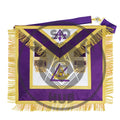 Royal and Select Masters Council Apron – Purple Velvet with Gold Bullion Fringe and Emblems | Masonic Hub Masonic Hub