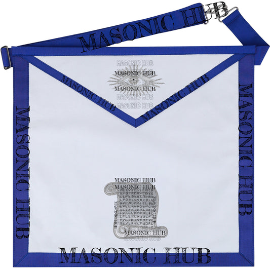 Masonic Texas Regulation Orator Officer Apron with Eye Emblem - Handcrafted