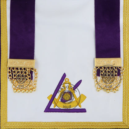 Royal and Select Masters Council Apron – Purple Velvet with Gold Bullion Fringe and Emblems | Masonic Hub