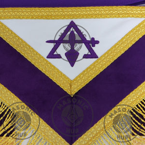 Royal and Select Masters Council Apron – Purple Velvet with Gold Bullion Fringe and Emblems | Masonic Hub Masonic Hub