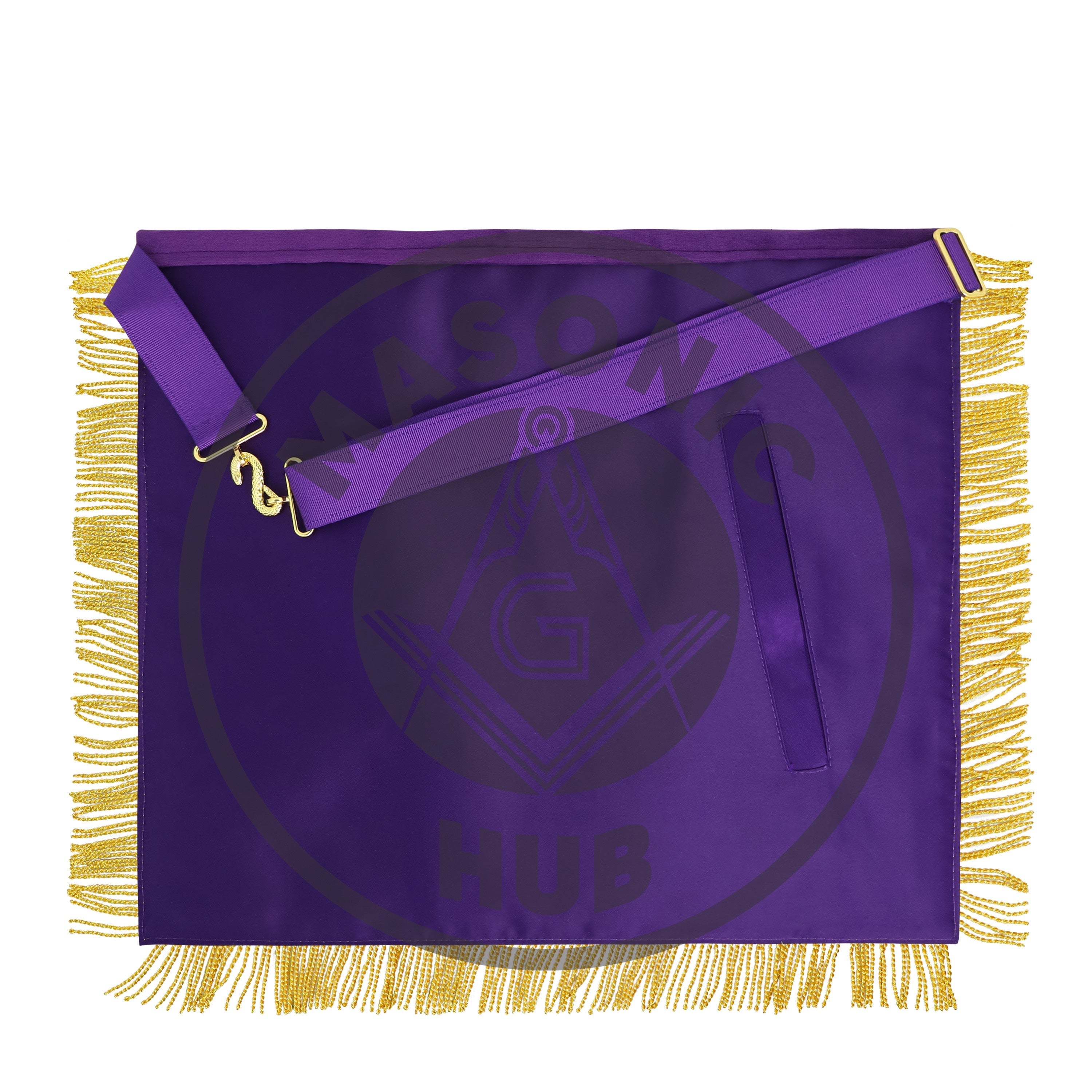 Royal and Select Masters Council Apron – Purple Velvet with Gold Bullion Fringe and Emblems | Masonic Hub Masonic Hub