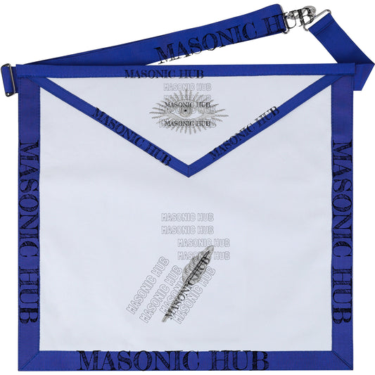 Masonic Texas Regulation Assistant Secretary Officer Apron with Eye Emblem