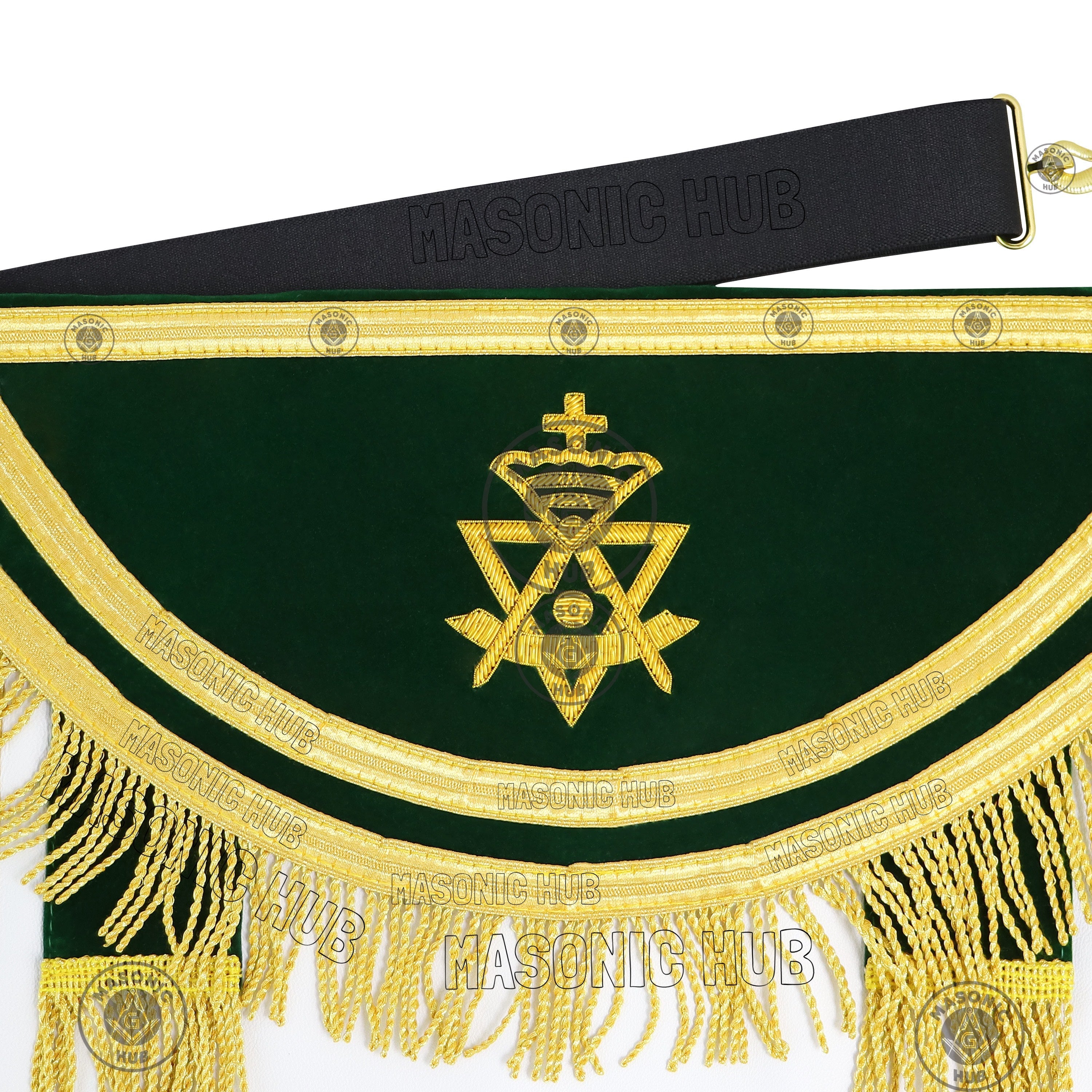 Allied Masonic Degree AMD Past Sovereign Master Apron Hand Embroidered Lambskin Masonic Hub