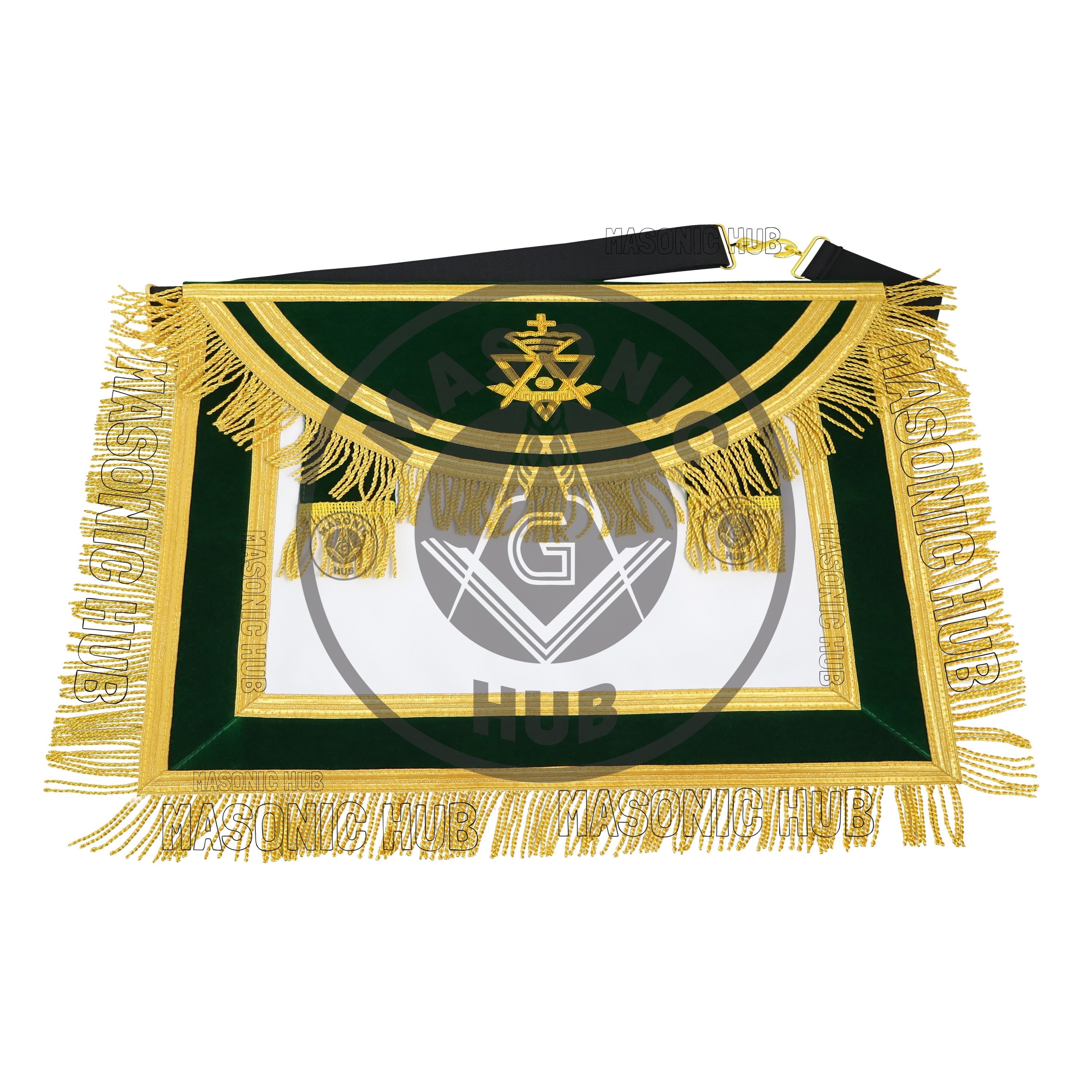 Allied Masonic Degree AMD Past Sovereign Master Apron Hand Embroidered Lambskin Masonic Hub