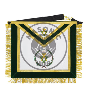 Handcrafted Allied Masonic Degrees (AMD) Sovereign Master Apron – Gold Fringe Masonic Hub