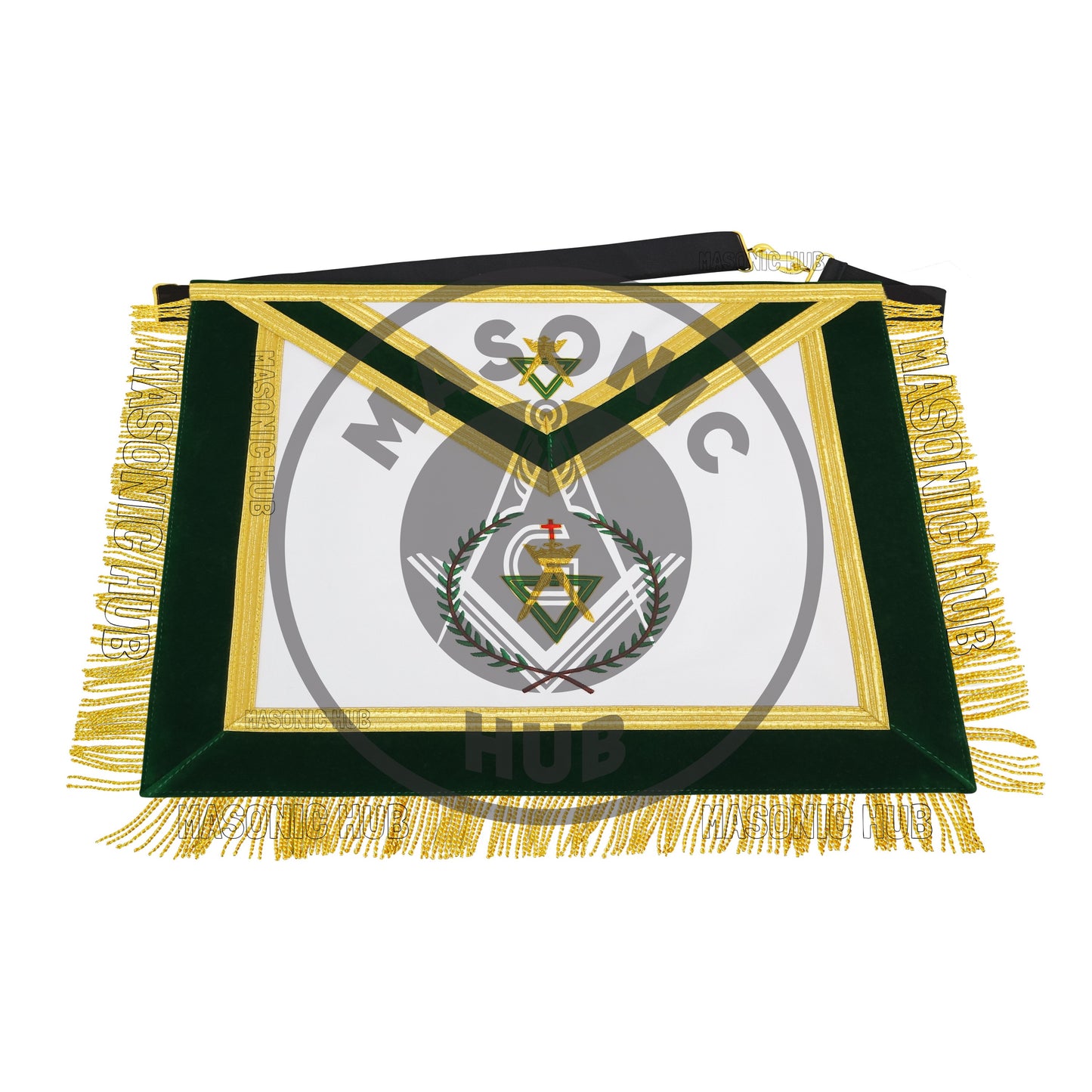 Handcrafted Allied Masonic Degrees (AMD) Sovereign Master Apron – Gold Fringe