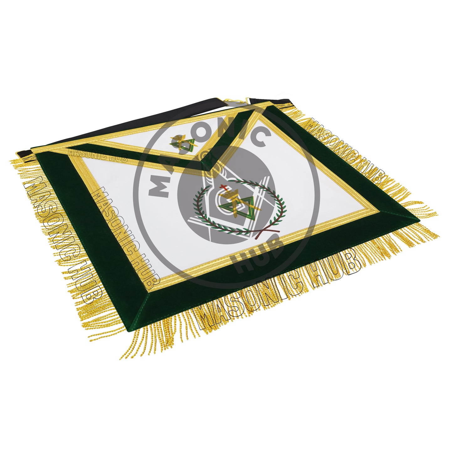 Handcrafted Allied Masonic Degrees (AMD) Sovereign Master Apron – Gold Fringe