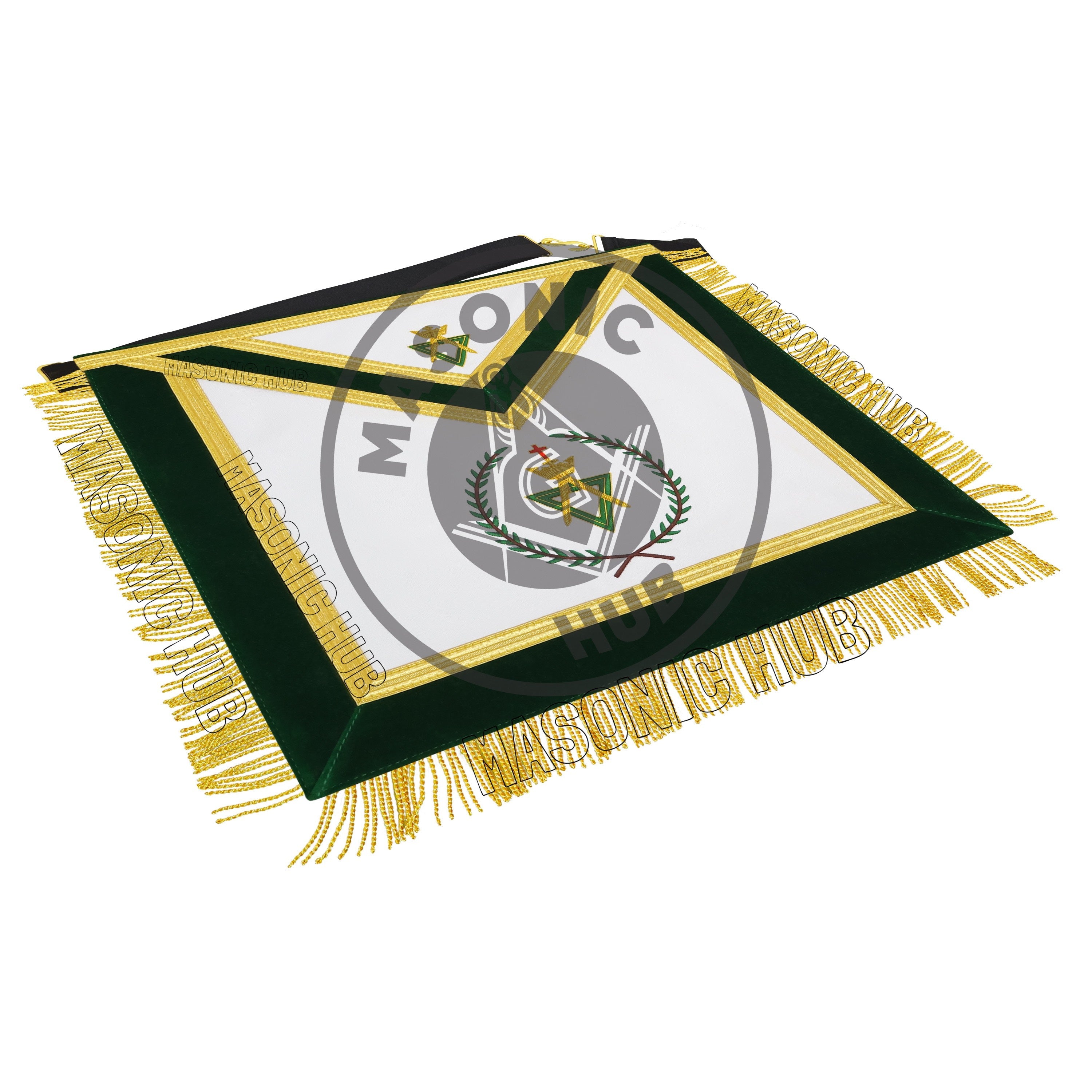 Handcrafted Allied Masonic Degrees (AMD) Sovereign Master Apron – Gold Fringe Masonic Hub