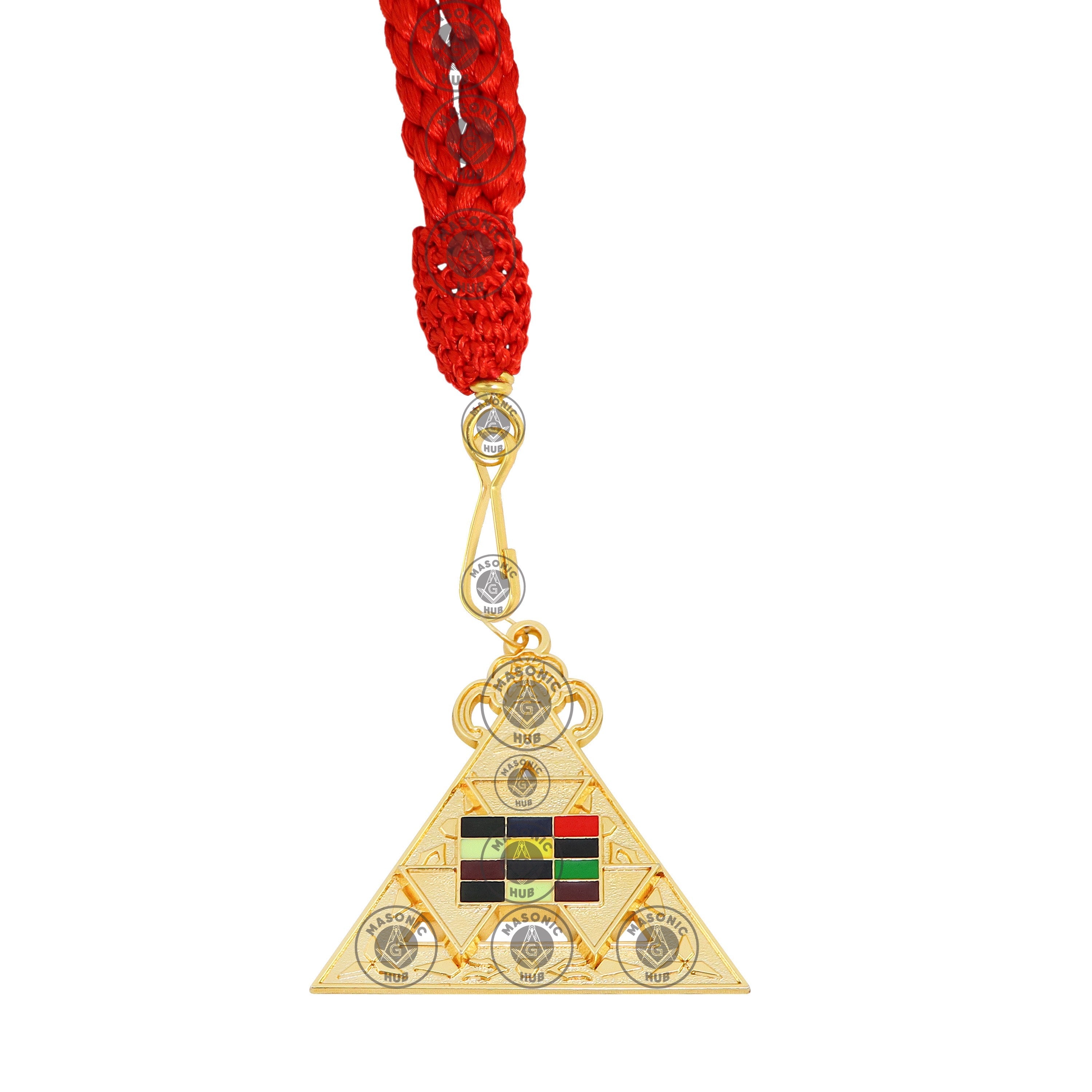 Masonic Mason neck Red Cord With Past High Priest Jewel - Royal Arch Masonic Hub