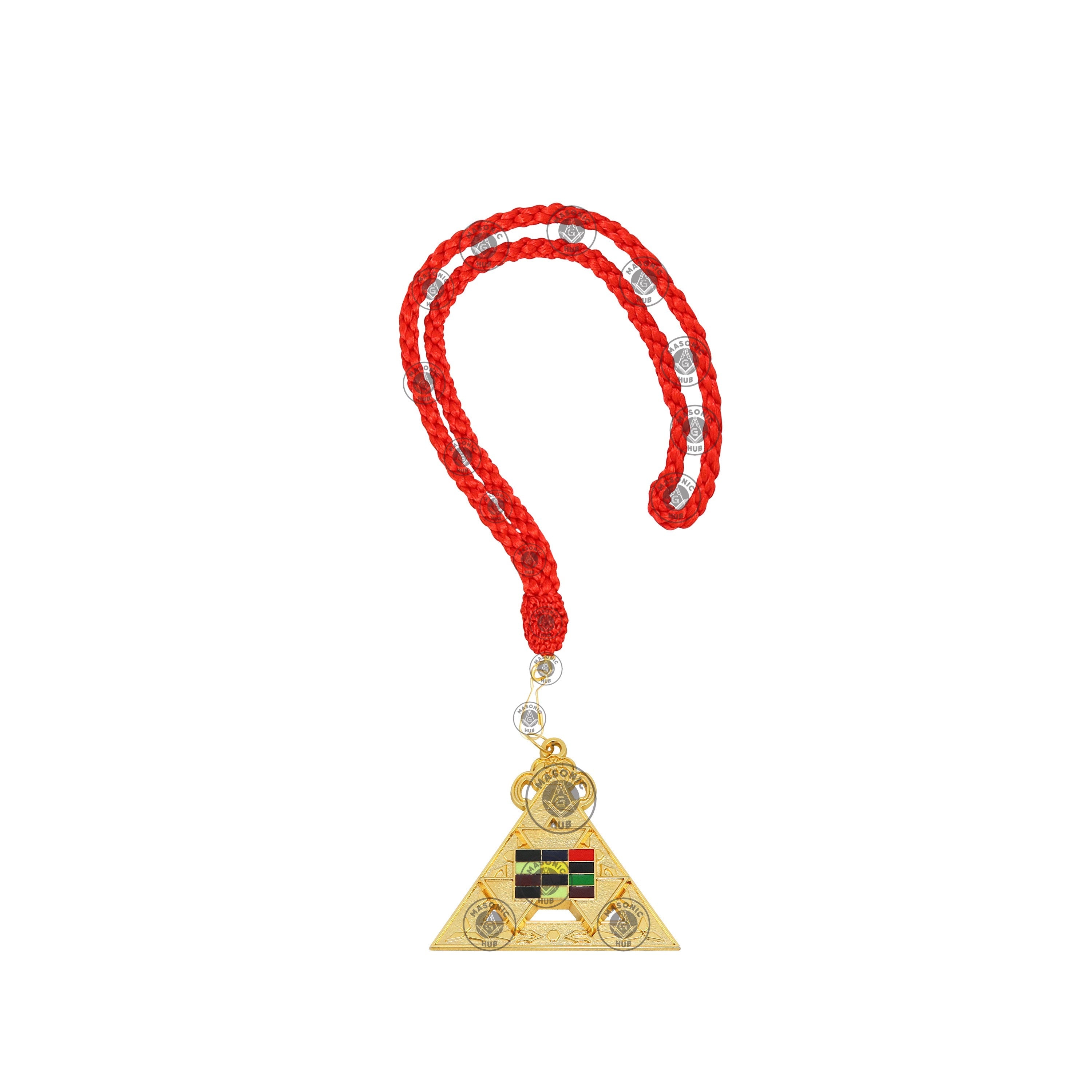 Masonic Mason neck Red Cord With Past High Priest Jewel - Royal Arch Masonic Hub
