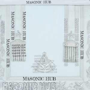 White Lambskin Masonic Past Master Apron Grapes & Veil Edge + Chain Collar Jewel My Store