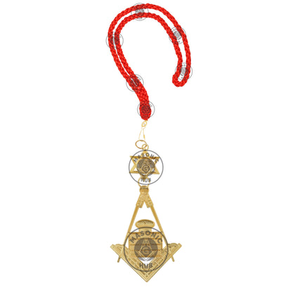 Masonic Mason neck Red Cord With Chapter Past High Priest Jewel - Royal Arch