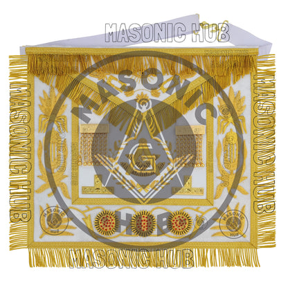 Masonic Regalia Grand Lodge Past Master 100% Lambskin Apron With Collar & Cuff