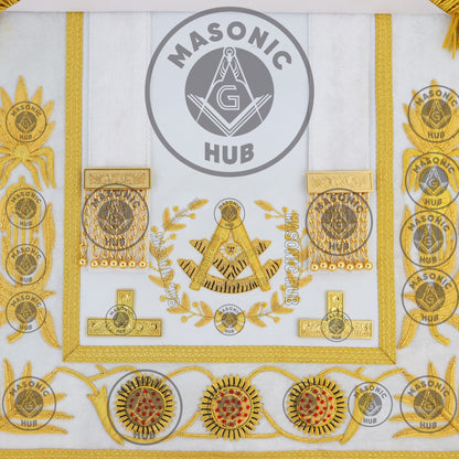 Masonic Regalia Grand Lodge Past Master 100% Lambskin Apron With Collar & Cuff