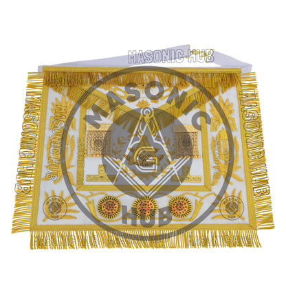 Masonic Regalia Grand Lodge Past Master 100% Lambskin Apron With Collar & Cuff