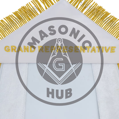 Masonic Regalia Grand Lodge Past Master 100% Lambskin Apron With Collar & Cuff