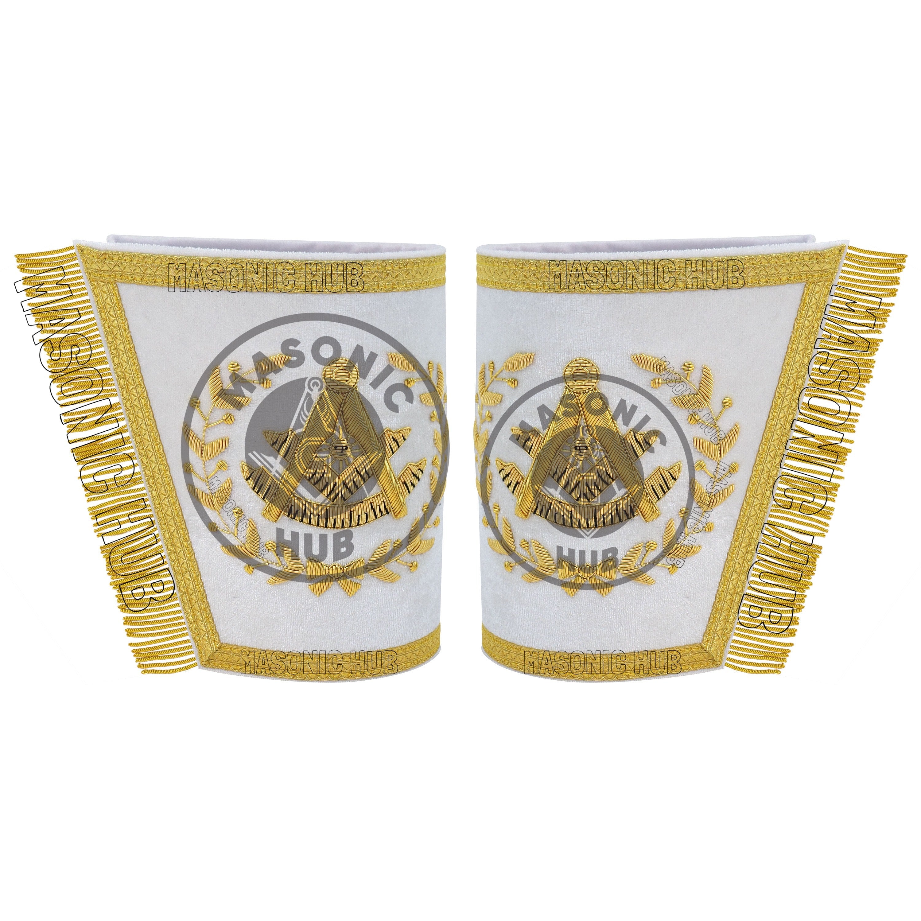 Masonic Regalia Grand Lodge Past Master 100% Lambskin Apron With Collar & Cuff Masonic Hub