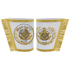 Handcrafted Masonic Regalia Grand Lodge Past Master Gauntlets Embroidered Gold Masonic Hub