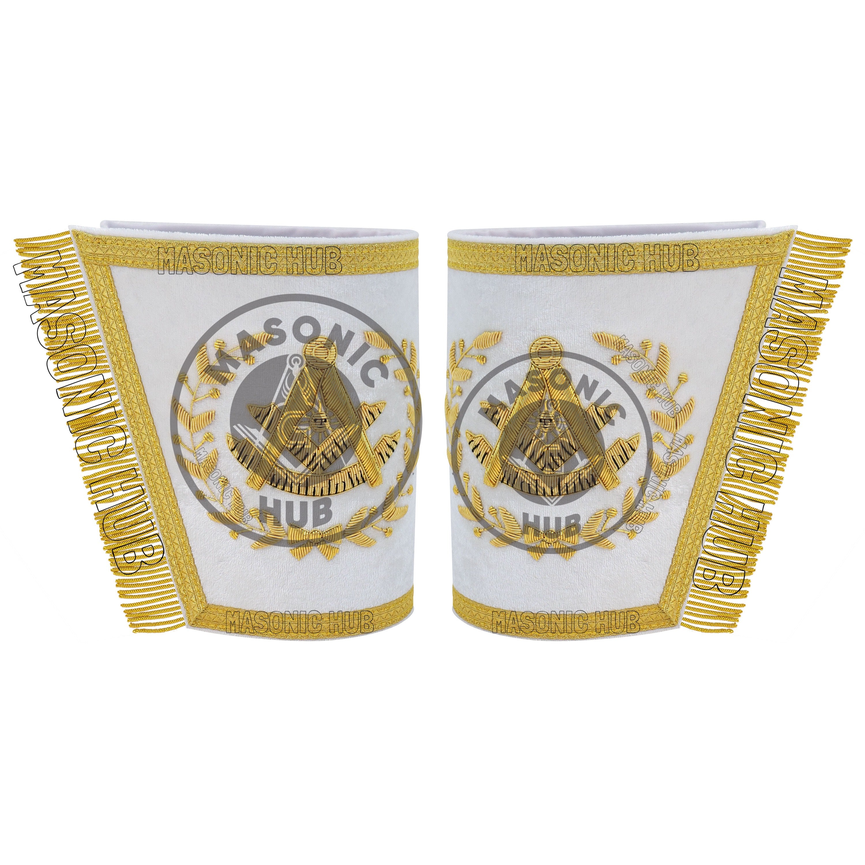 Handcrafted Masonic Regalia Grand Lodge Past Master Gauntlets Embroidered Gold Masonic Hub