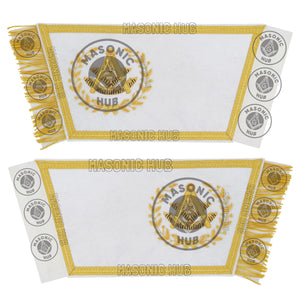 Handcrafted Masonic Regalia Grand Lodge Past Master Gauntlets Embroidered Gold Masonic Hub