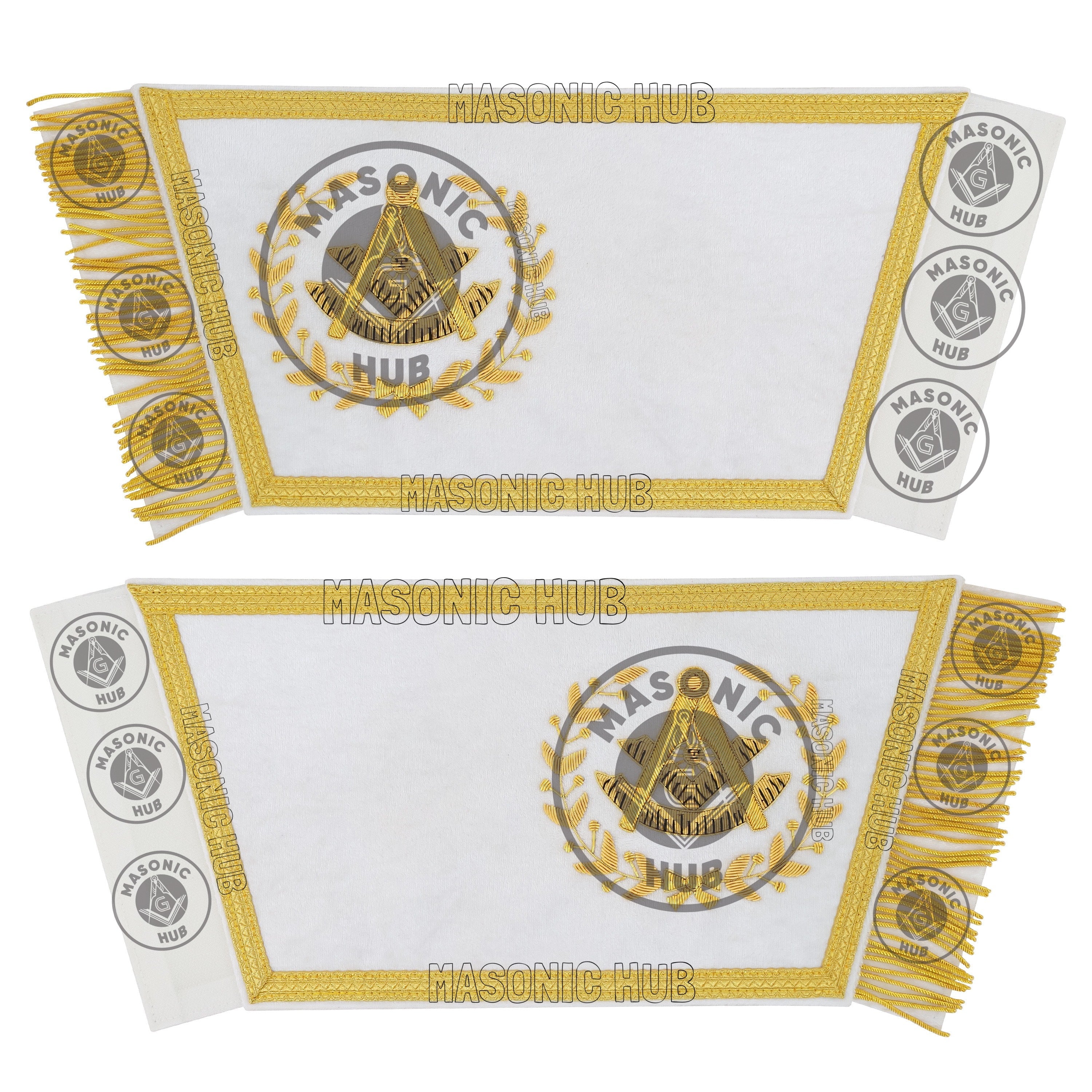 Handcrafted Masonic Regalia Grand Lodge Past Master Gauntlets Embroidered Gold Masonic Hub