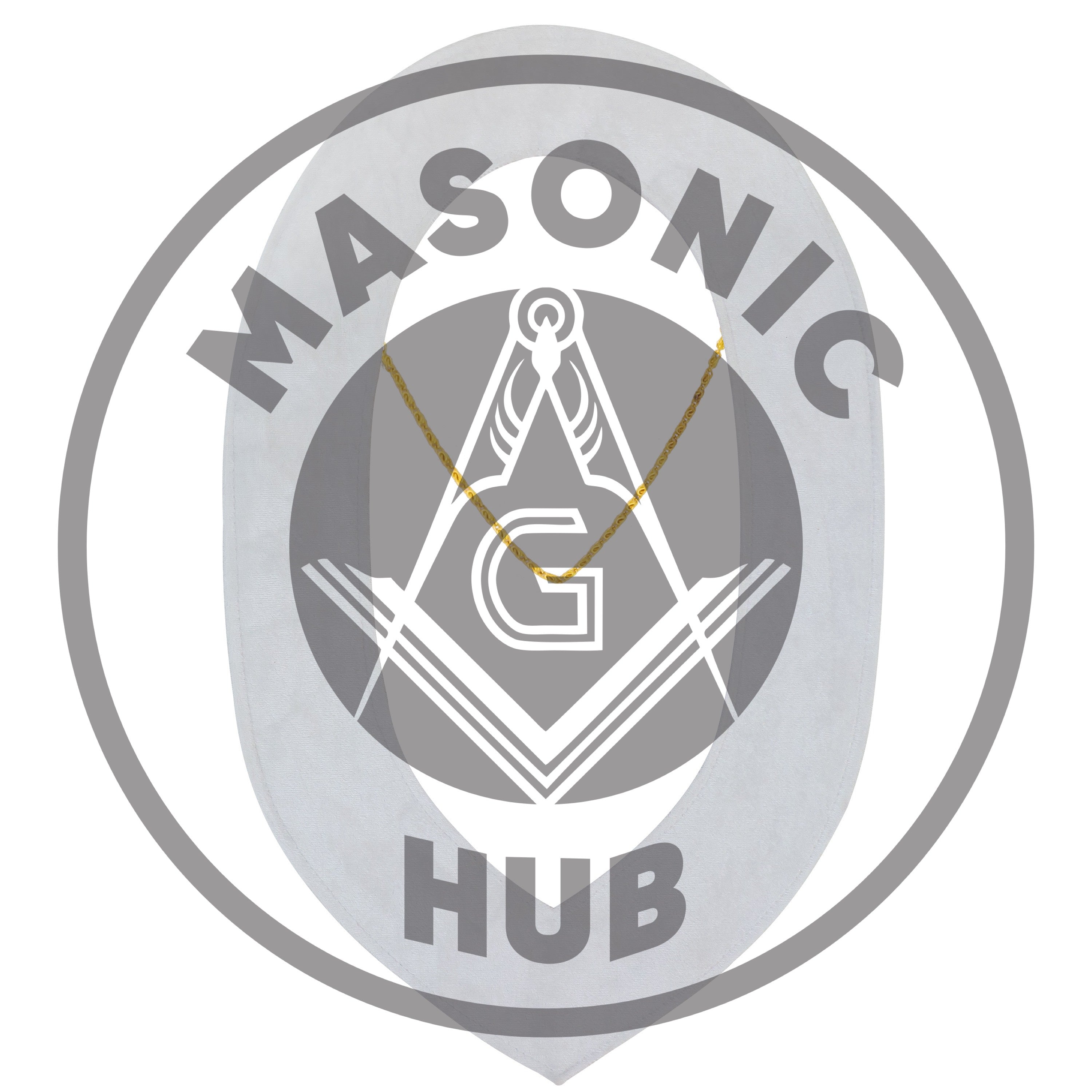 Masonic Past Master Chain Collar White Velvet w/ Rhinestone Edges Masonic Hub