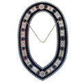 Masonic Blue Lodge Working Tools Blue Backing Chain Collar with Rhinestone Masonic Hub
