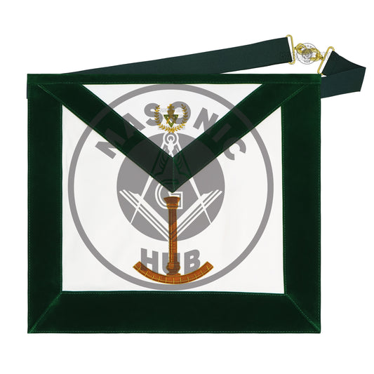 Grand Superintendent Allied Masonic Degrees Apron – Dark Green Velvet & Lambskin