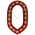 Masonic Regalia Rhinestones Jewels Shriner Chain Collar With Red Backing Masonic Hub