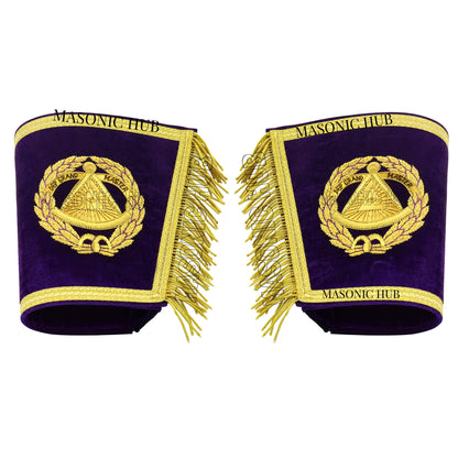 Masonic Regalia Deputy Grand Master 100% Lambskin Apron with Chain Collar &amp; Cuffs