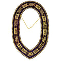 Masonic Grand Lodge Rhinestone Chain Collar – Gold Plated with Purple Velvet Backing Masonic Hub