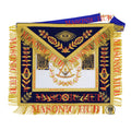 Past Master Masonic Apron – Lambskin with Gold Bullion Embroidery – Royal Blue Velvet & Mylar Fringe – Handmade Freemason Regalia Masonic Hub