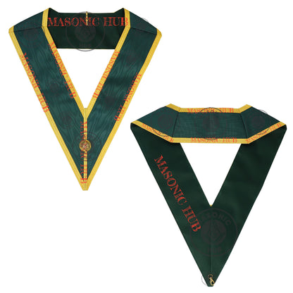 Allied Masonic Degrees Grand Council Collar – Elected Officer Regalia – Green & Gold