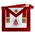 Scottish Rite Master Mason Apron - Red Velvet Masonic Regalia with Gold Bullion Tassels & All-Seeing Eye Freemason Ceremony Apron Masonic Hub