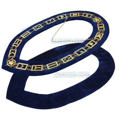 Masonic Regalia Blue Lodge Worshipful Master Apron & Chain Collar with Jewel