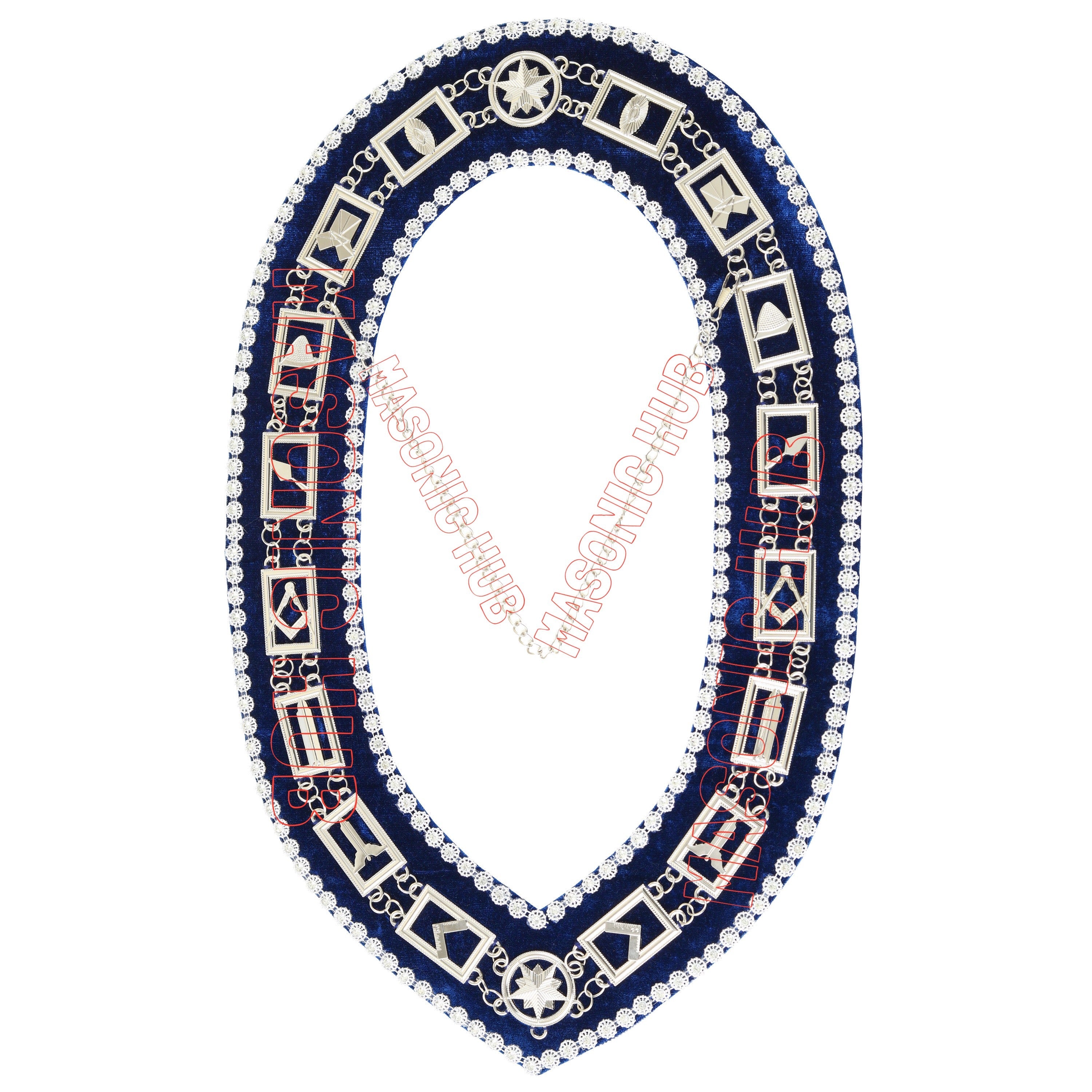 Masonic Blue Lodge Working Tools Masonic Chain Collar with Rhinestones Masonic Hub