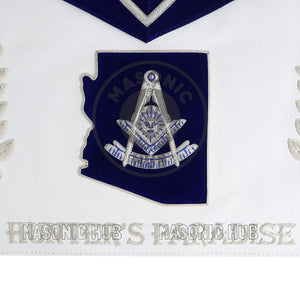 Custom Past Master Masonic Apron – Personalized with Your Lodge Name, Logo, and Artwork | Hand-Embroidered Blue Lodge Regalia My Store