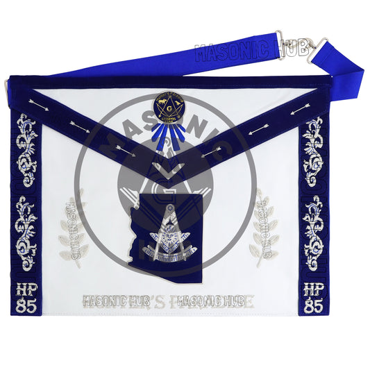 Custom Past Master Masonic Apron – Personalized with Your Lodge Name, Logo, and Artwork | Hand-Embroidered Blue Lodge Regalia