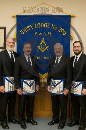 Personalized Handcrafted Master Mason Blue Lodge Banner – Custom Embroidered with Lodge Info, Square & Compass Emblem Masonic Hub