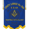Personalized Handcrafted Master Mason Blue Lodge Banner – Custom Embroidered with Lodge Info, Square & Compass Emblem Masonic Hub